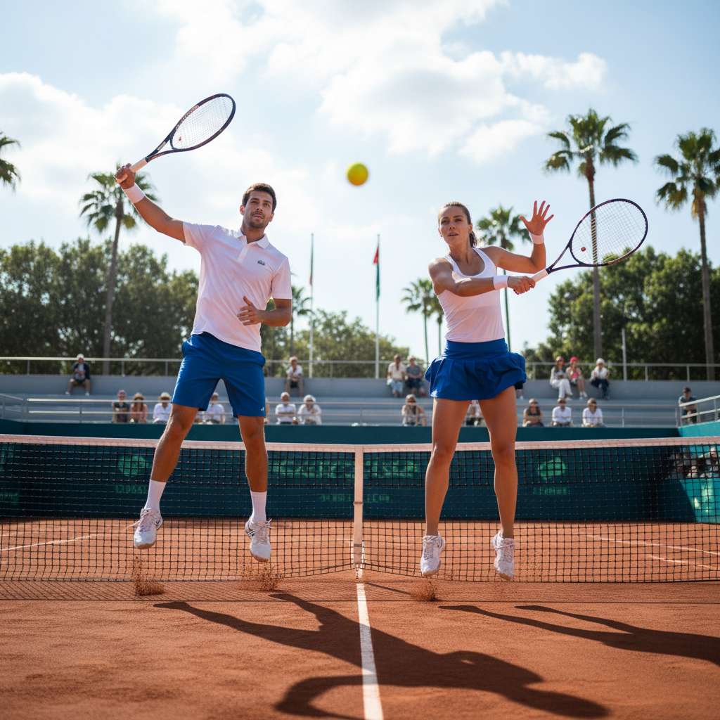 Tennisteam im gemeinsamen Jubel