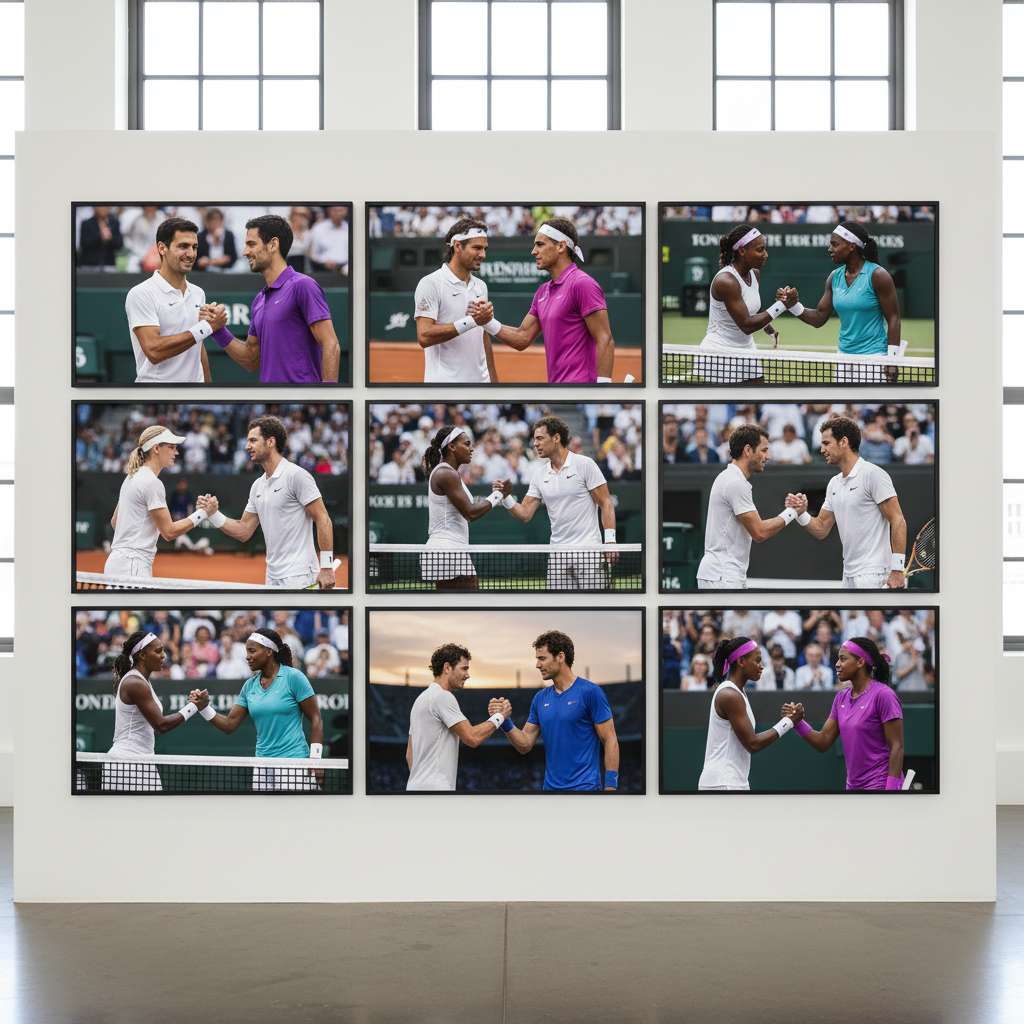 Tennisspieler beim Handschlag